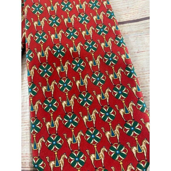 Fendi Men's Red Printed 100% Silk Tie - OS - Picture 5 of 6